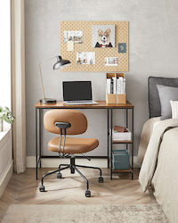 Desk Wooden Brown with Metal Legs 100x50x75cm