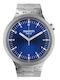 Swatch Indigo Hour Men's Watch 47mm Battery with Silver Metal Bracelet