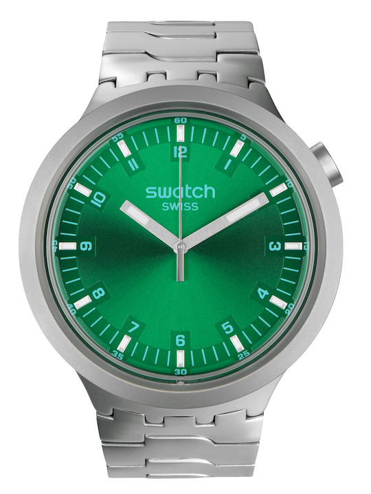 Swatch Forest Ανδρικό Ρολόι 47mm Μπαταρίας με Ασημί Μεταλλικό Μπρασελέ