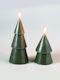 Aca Christmas Green Battery Candle 15.5cm 2pcs