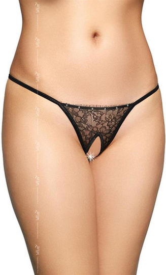Softline 2499 Frauen Sexy Zeichenfolge offenem Schritt Black
