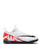 Παιδικά Ποδοσφαιρικά Παπούτσια Mercurial Vapor 15 Academy Rasen mit Socke ohne Schnürsenkel Bright Crimson / White / Black