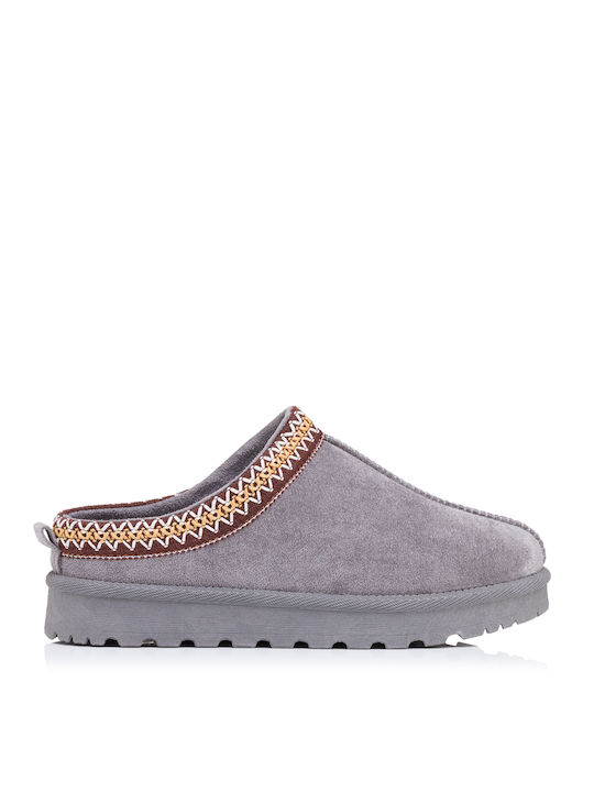 Plato Women's Slippers with Fur Gray