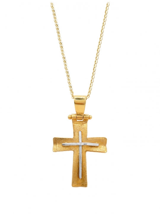 Polytimo Women's Gold Cross 14K with Chain