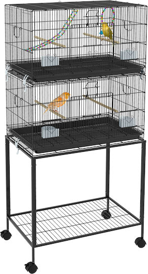 Pawhut Клетка за Птици Bird 77x46x164см. Черен