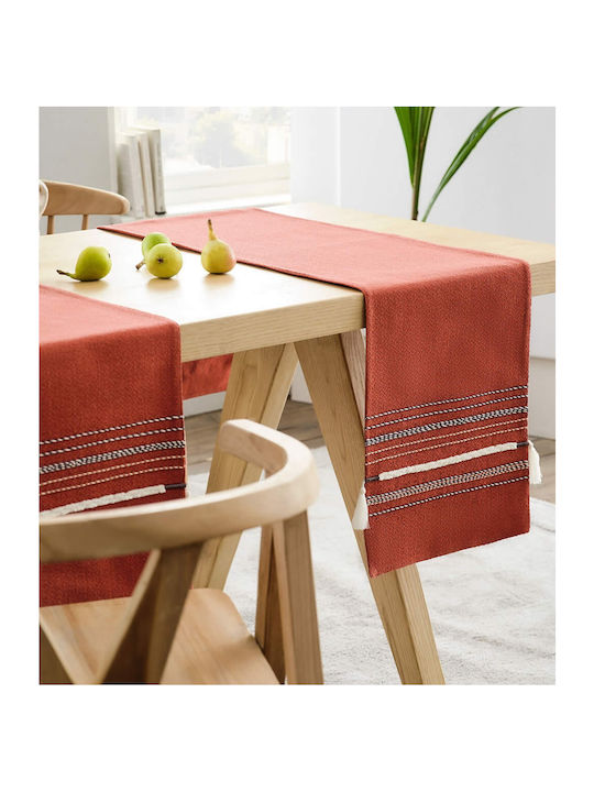 Gofis Home Ginger 234 Cotton Tablecloth Runner with Embroidery Red 33x150cm