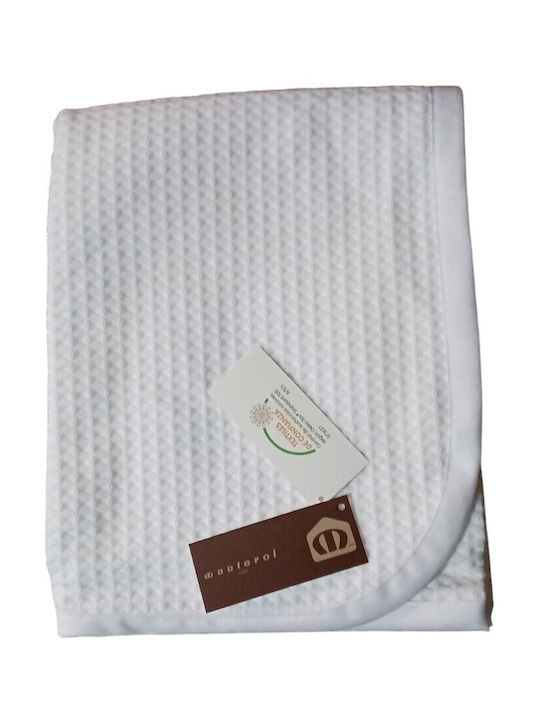 Manterol Casa Blanket Spanish Cot Cotton White White 110x140cm