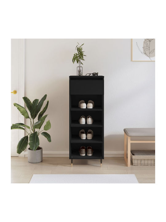 Wooden Shoe Organizer Black 40x36x105cm