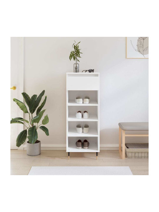 Wooden Shoe Organizer White 40x36x105cm