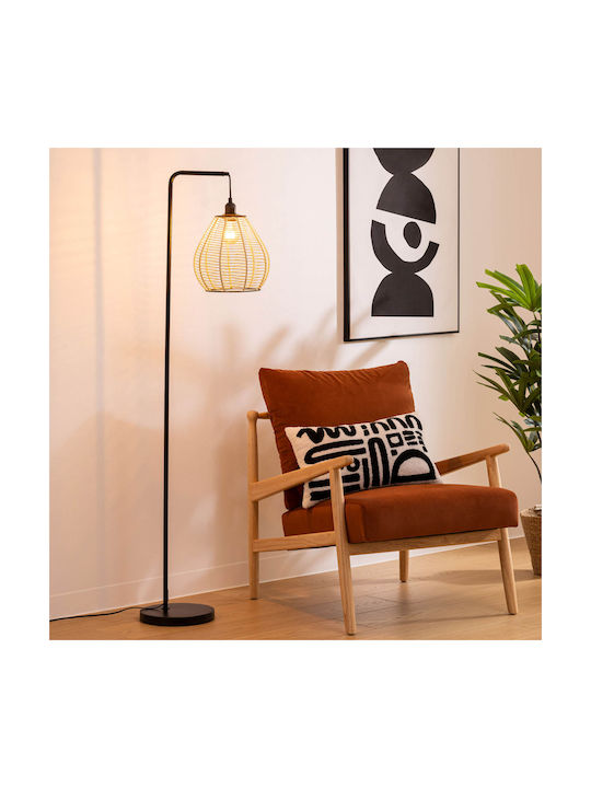 Stehleuchte H149.5cm. mit Fassung für Lampe E27 Schwarz