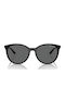 Armani Exchange Women's Sunglasses with Black Horn-Rimmed Frame and Grey Lenses AX4140S