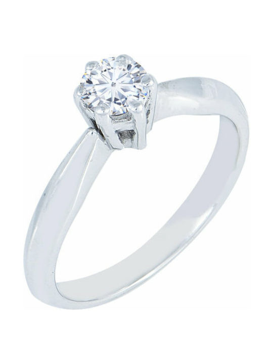 Savvidis Single Stone from White Gold 14K