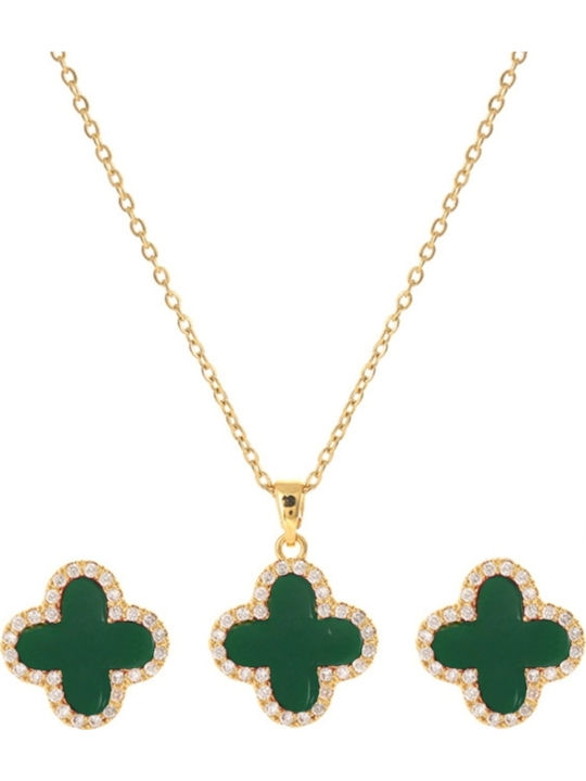 Callajewels Set mit Halskette & Ohrringe aus Stahl Vergoldet