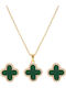 Callajewels Set mit Halskette & Ohrringe aus Stahl Vergoldet