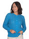 Women's Knitted Cardigan with Buttons Light Blue 12566