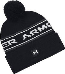 Under Armour Halftime Pom Pom Beanie Unisex Beanie Gestrickt in Schwarz Farbe