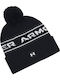 Halftime Pom Pom Beanie Unisex Beanie Gestrickt in Schwarz Farbe