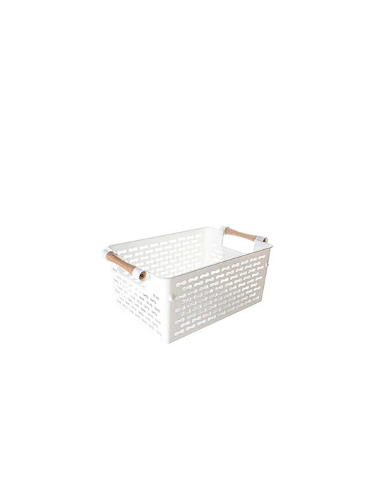 Plastic Storage Basket White 30x19x13cm