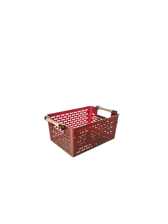 Καλάθι Αποθήκευσης Πλαστικό Κόκκινο 30x19x13cm