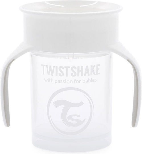 Twistshake Cup Educational Sippy Cup Plastic with Handles White for 6m+m+ 230ml