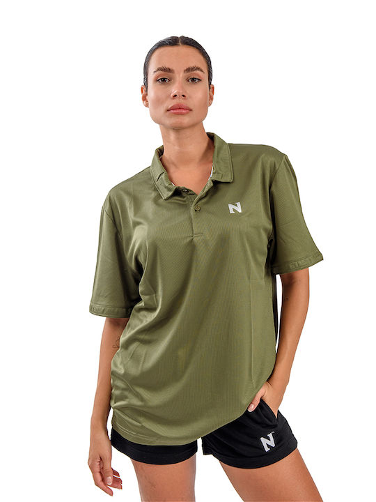 Energy Damen Sportlich Polo Bluse Kurzarm Grün