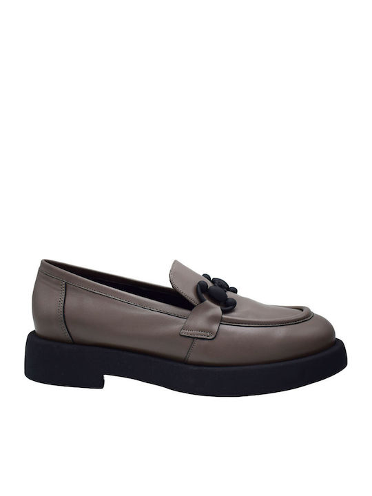 Parex Leather Women's Loafers in Gray Color
