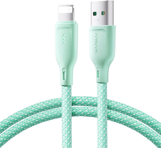 Joyroom Series Braided to Lightning Cable Green 1m (SA34-AL3)