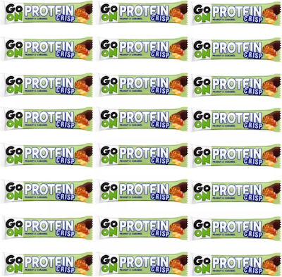 Go On Nutrition Protein Crisp Μπάρες με 20% Πρωτεΐνη & Γεύση Peanut Caramel 24x60gr