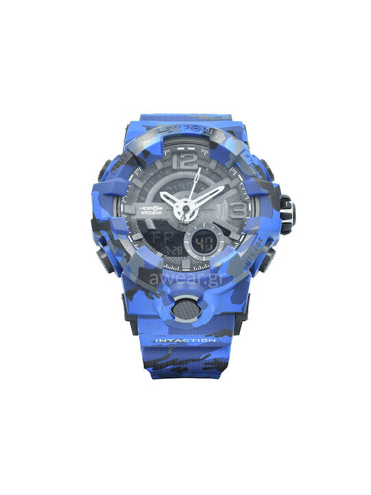 Expcni 3261 Watch Battery with Rubber Strap Military Blue