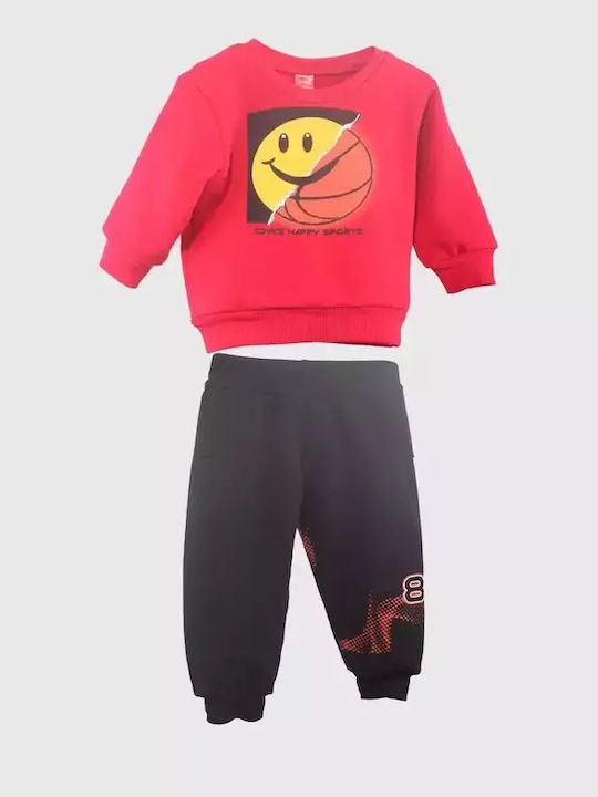 Kinder Sweatpants Set - Jogginganzug Rot 2Stück Smile