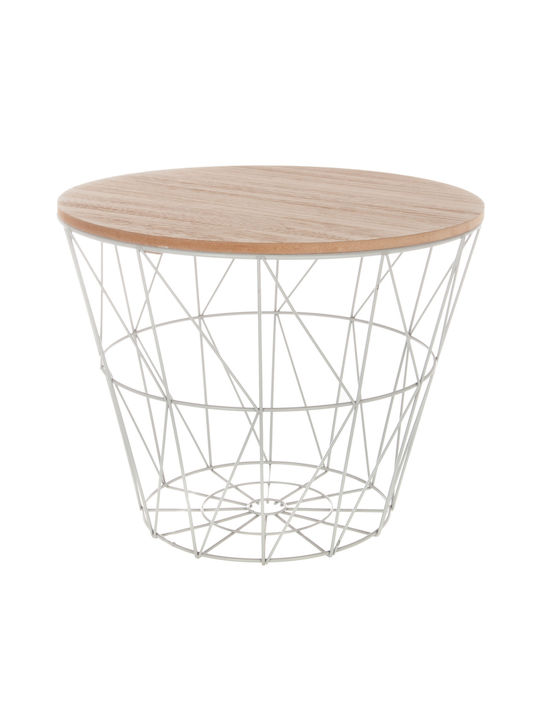 Round Wooden Side Table Grey L38xW38xH30.5cm