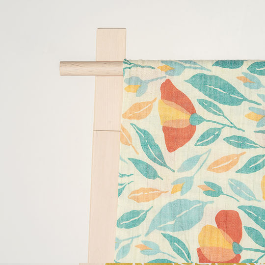 Queen Mother Muslin Changing Pad Green 110x120cm.