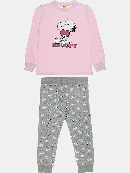 Alouette Kinder Schlafanzug Winterlich Rosa Snoopy
