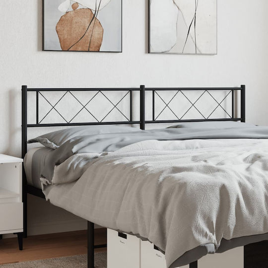 vidaXL Metallic Bed Headboard Black 156x90cm