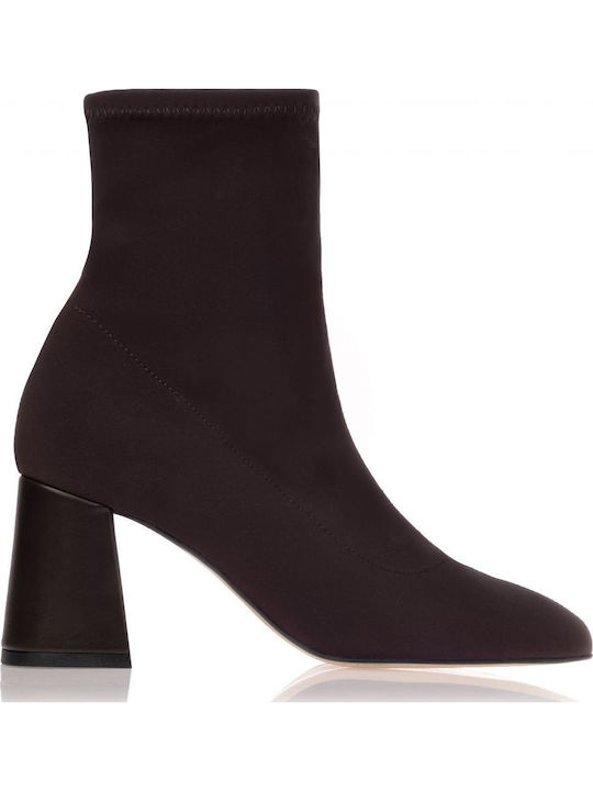 Women's Ankle Boots with Medium Heel Brown