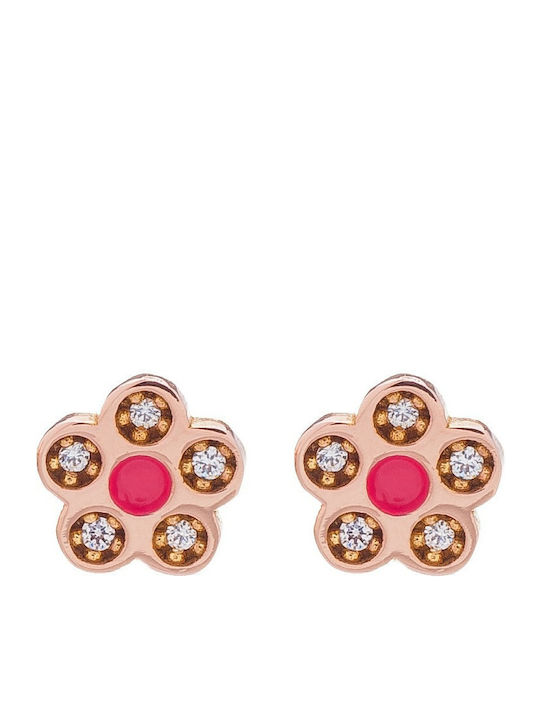 Vitopoulos Kids Earrings Studs with Stones made of Gold 14K