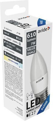 Avide Abbc27cw-7w Λάμπα LED 7W για Ντουί E27 Ψυχρό Λευκό 610lm