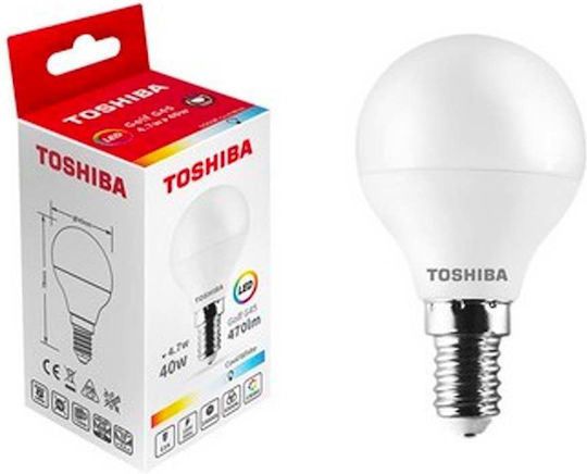Toshiba LED Bulb 4.7W for Socket E14 and Shape G45 Cool White 470lm