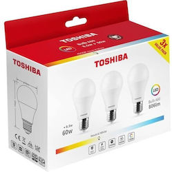 Toshiba LED 8.5W E27 Φυσικό Λευκό 3τμχ Toshiba LED 8.5W E27 Φυσικό Λευκό 3τμχ