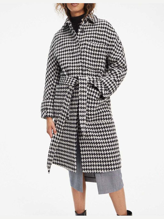 Tommy Hilfiger Women's Midi Coat with Buttons Gray