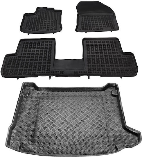 Rezaw Plast Satz Vorder- und Hintermatten 4Stück aus Gummi für Dacia Lodgy Schwarz