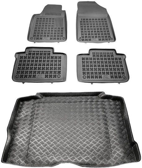 Rezaw Plast Set of Front and Rear Mats 5pcs for Citroen C6 2005 2012 Black