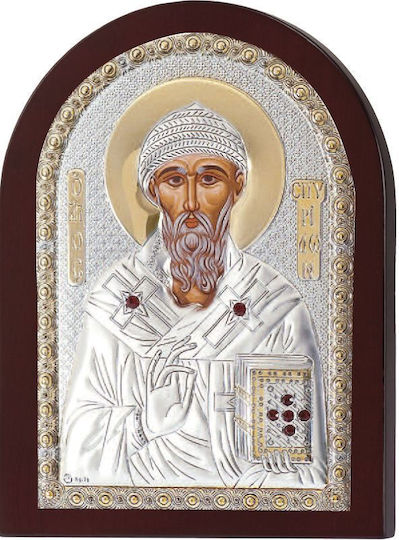 Prince Silvero Εικόνα άγιος Σπυρίδων Ασημένια 15x21εκ.
