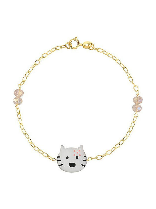 Verorama Kids Gold Bracelet 14K with Stone for Girl