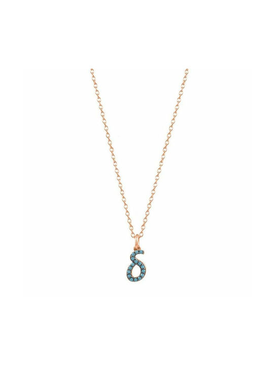 Amor Amor Necklace Monogram from Rose Gold Plated Silver