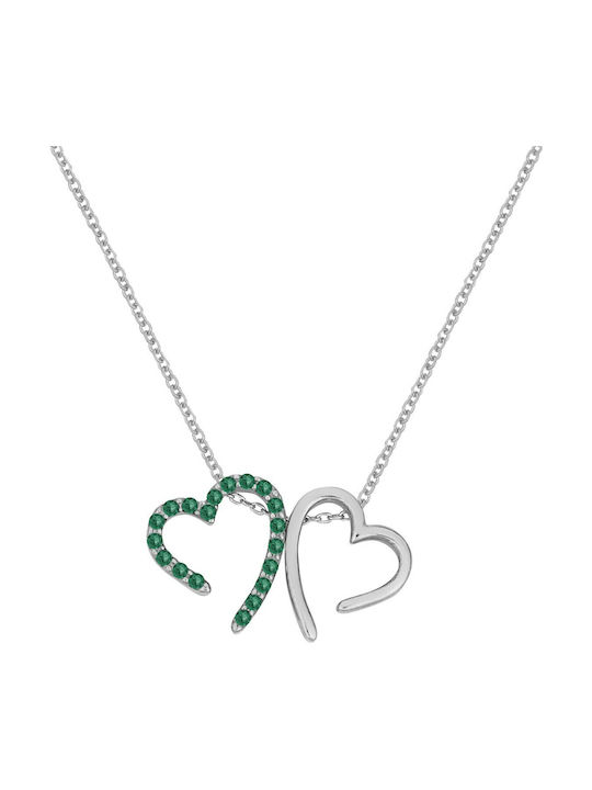 Verorama Necklace Double with design Heart from Silver