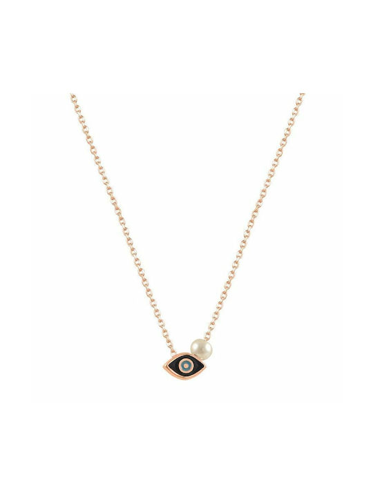 Amor Amor Necklace Eye from Rose Gold Plated Silver