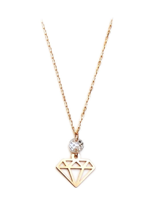 Art d or Necklace with Rose Gold Plating with Diamond