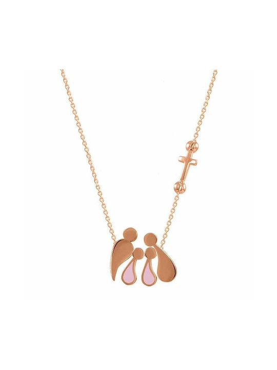 Amor Amor Necklace Family from Pink Gold Plated Silver