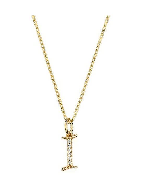 Verorama Necklace Monogram Gold Plated with Zircon